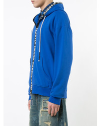 blauer Pullover mit einem Kapuze von Mostly Heard Rarely Seen