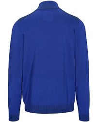 blauer Pullover mit einem Reißverschluss am Kragen von BASEFIELD