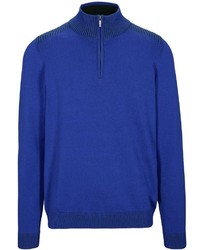 blauer Pullover mit einem Reißverschluss am Kragen von BASEFIELD