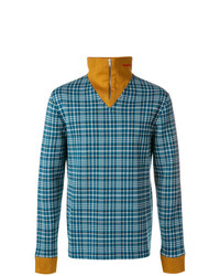 blauer Pullover mit einem Reißverschluss am Kragen von Calvin Klein 205W39nyc
