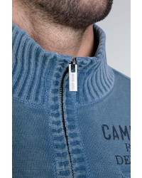 blauer Pullover mit einem Reißverschluss am Kragen von Camp David