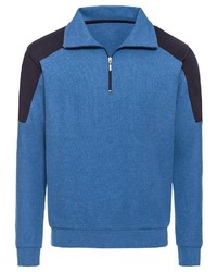 blauer Pullover mit einem Reißverschluss am Kragen von CATAMARAN