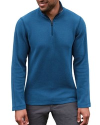 blauer Pullover mit einem Reißverschluss am Kragen von Eddie Bauer