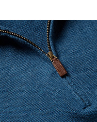 blauer Pullover mit einem Reißverschluss am Kragen von Polo Ralph Lauren