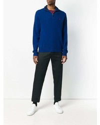 blauer Pullover mit einem Reißverschluss am Kragen von Polo Ralph Lauren