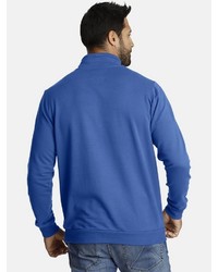 blauer Pullover mit einem Reißverschluss am Kragen von Jan Vanderstorm