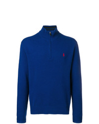 blauer Pullover mit einem Reißverschluss am Kragen von Polo Ralph Lauren