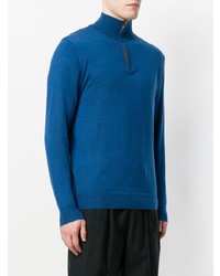 blauer Pullover mit einem Reißverschluss am Kragen von N.Peal