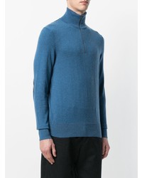 blauer Pullover mit einem Reißverschluss am Kragen von Burberry