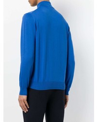 blauer Pullover mit einem Reißverschluss am Kragen von Canali