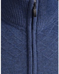 blauer Pullover mit einem Reißverschluß von Bexleys man