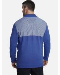 blauer Pullover mit einem Reißverschluß von Charles Colby
