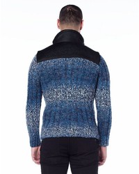 blauer Pullover mit einem Reißverschluß von Cipo & Baxx