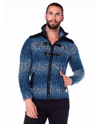 blauer Pullover mit einem Reißverschluß von Cipo & Baxx