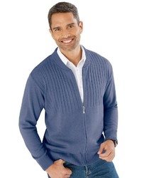 blauer Pullover mit einem Reißverschluß von Classic