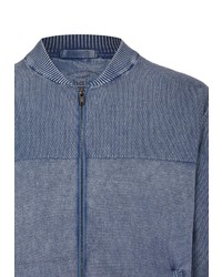 blauer Pullover mit einem Reißverschluß von Hajo