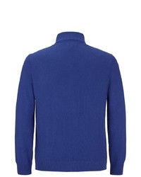 blauer Pullover mit einem Reißverschluß von Jan Vanderstorm