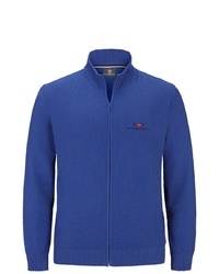 blauer Pullover mit einem Reißverschluß von Jan Vanderstorm