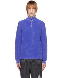 blauer Pullover mit einem Reißverschluß von JW Anderson
