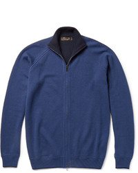 blauer Pullover mit einem Reißverschluß von Loro Piana