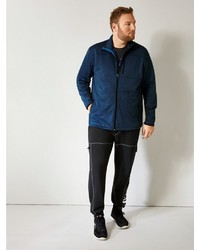 blauer Pullover mit einem Reißverschluß von MEN PLUS BY HAPPY SIZE