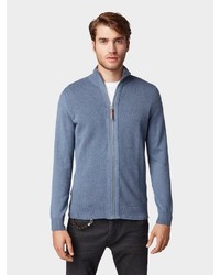blauer Pullover mit einem Reißverschluß von Tom Tailor