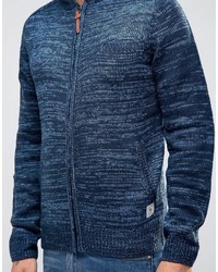 blauer Pullover mit einem Reißverschluß von Bellfield