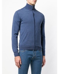 blauer Pullover mit einem Reißverschluß von Brioni