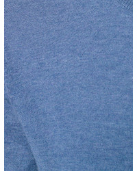 blauer Pullover mit einem Rundhalsausschnitt mit Karomuster von Burberry