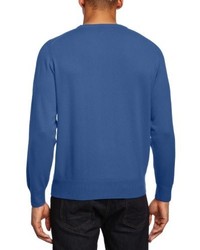 blauer Pullover mit einem Rundhalsausschnitt von Alan Paine