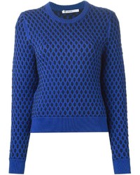 blauer Pullover mit einem Rundhalsausschnitt von Alexander Wang