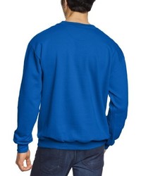 blauer Pullover mit einem Rundhalsausschnitt von Anvil