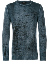 blauer Pullover mit einem Rundhalsausschnitt von Avant Toi
