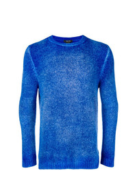 blauer Pullover mit einem Rundhalsausschnitt von Avant Toi
