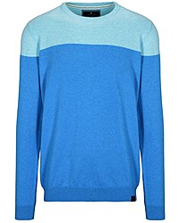 blauer Pullover mit einem Rundhalsausschnitt von BASEFIELD