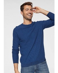 blauer Pullover mit einem Rundhalsausschnitt von BASEFIELD