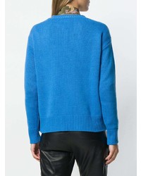 blauer Pullover mit einem Rundhalsausschnitt von Etro