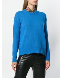 blauer Pullover mit einem Rundhalsausschnitt von Etro