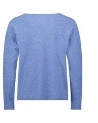 blauer Pullover mit einem Rundhalsausschnitt von Betty & Co