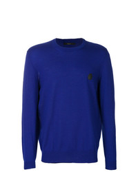 blauer Pullover mit einem Rundhalsausschnitt von Billionaire