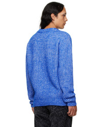 blauer Pullover mit einem Rundhalsausschnitt von Sunflower