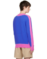 blauer Pullover mit einem Rundhalsausschnitt von Moschino