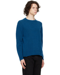 blauer Pullover mit einem Rundhalsausschnitt von Schnayderman's