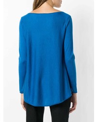 blauer Pullover mit einem Rundhalsausschnitt von Snobby Sheep