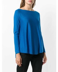 blauer Pullover mit einem Rundhalsausschnitt von Snobby Sheep