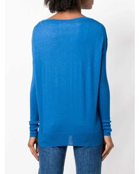 blauer Pullover mit einem Rundhalsausschnitt von Snobby Sheep