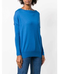 blauer Pullover mit einem Rundhalsausschnitt von Snobby Sheep