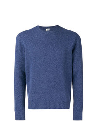 blauer Pullover mit einem Rundhalsausschnitt von Borrelli