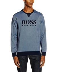 blauer Pullover mit einem Rundhalsausschnitt von BOSS HUGO BOSS