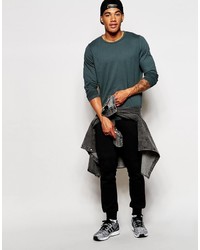 blauer Pullover mit einem Rundhalsausschnitt von Asos